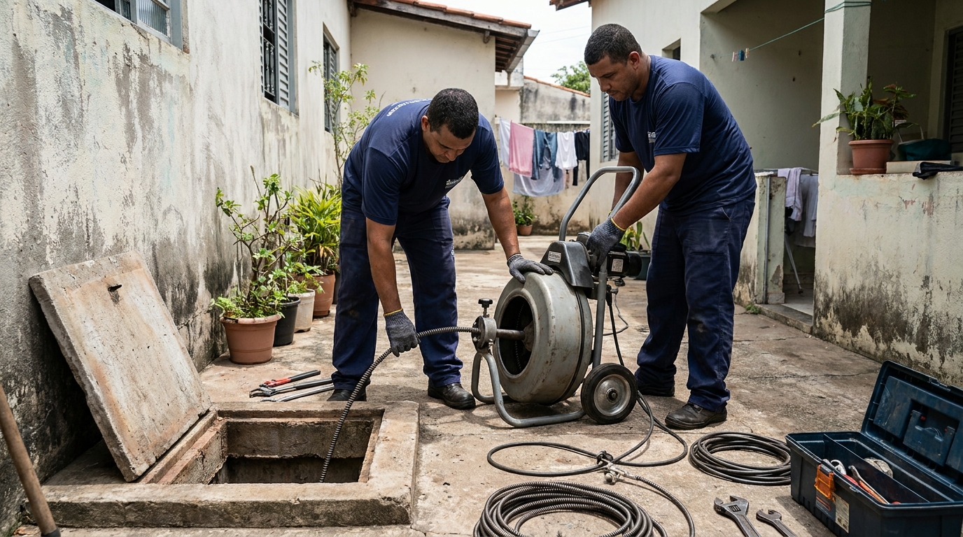 Desentupimento de Coluna Sanitária em Franca‑SP